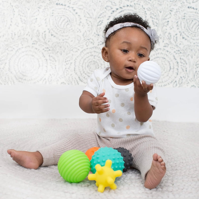 Infantino Textured Multi Ball Set 6 Sensory Play Balls for Babies 6m+