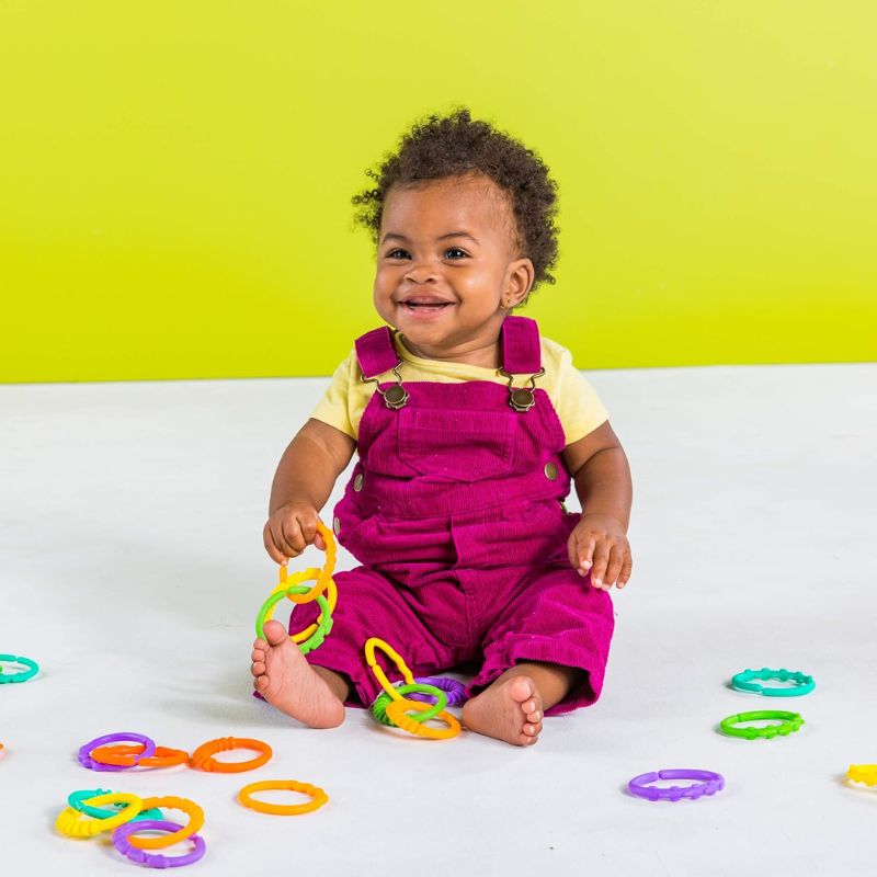 Bright Starts Baby Links Rings Set 24 BPA-Free Stroller & Teething Toys