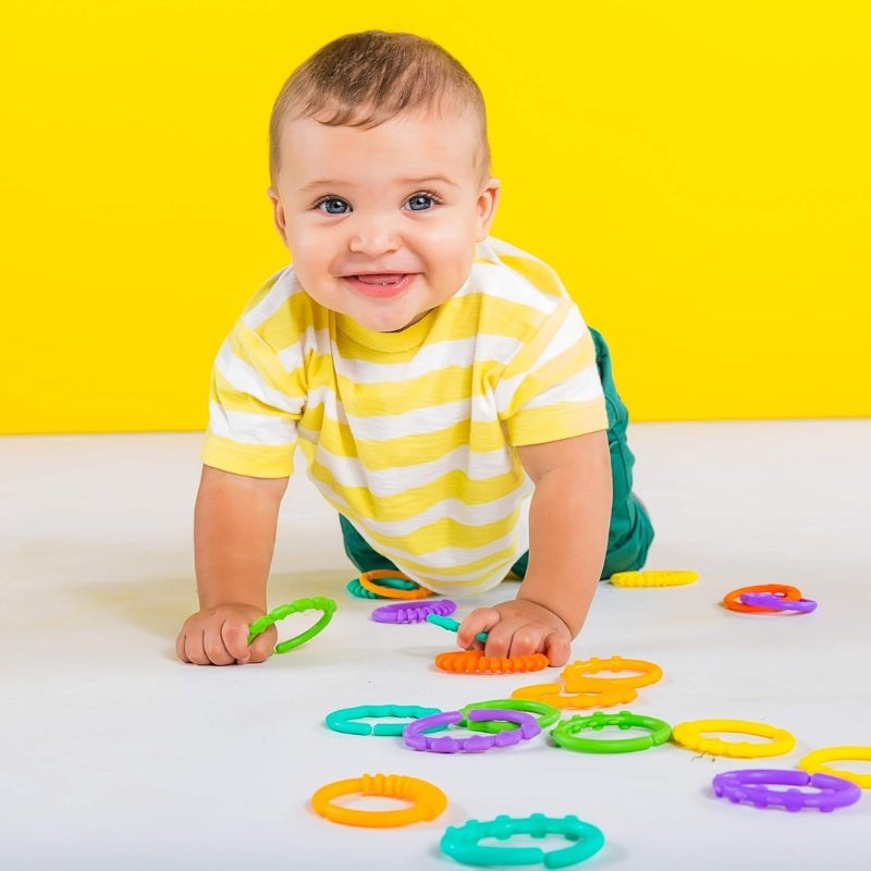 Bright Starts Baby Links Rings Set 24 BPA-Free Stroller & Teething Toys
