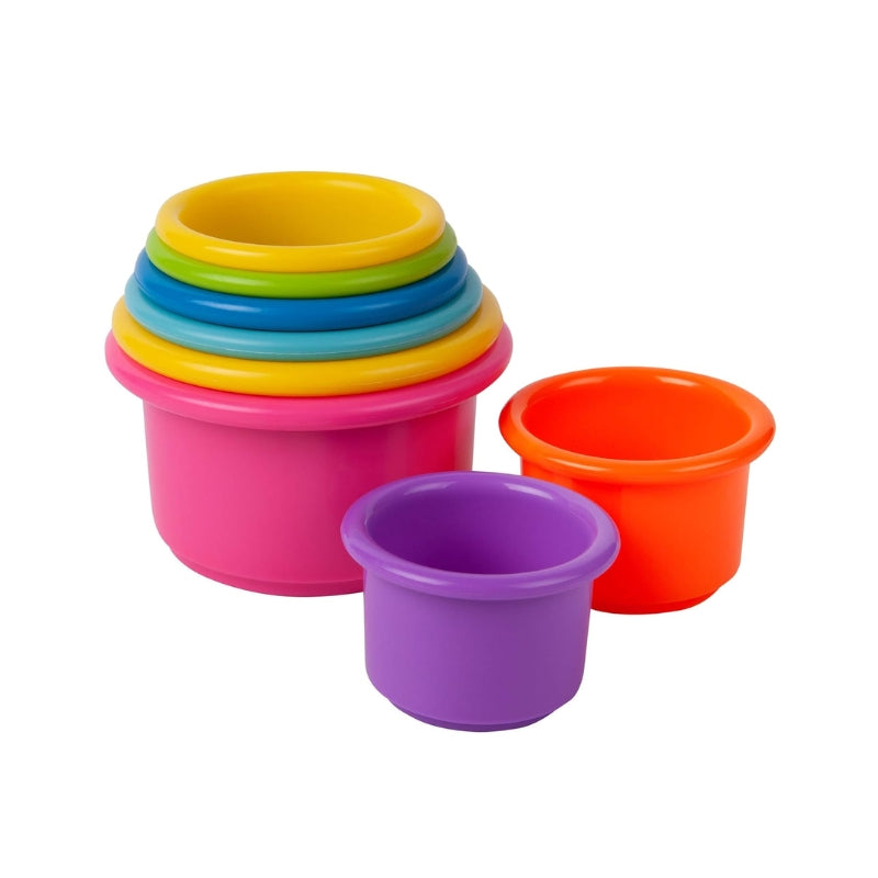 Stack & Count Baby Stacking Cups Colourful Nesting Bath Toys, 8 Pieces, BPA Free