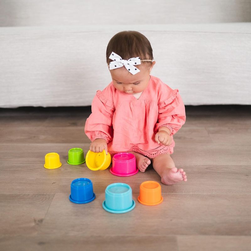 Stack & Count Baby Stacking Cups Colourful Nesting Bath Toys, 8 Pieces, BPA Free