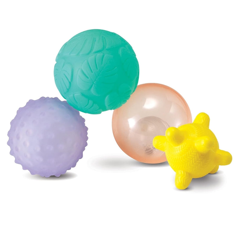 Sensory Activity Ball Set with Lights & Sounds 4 Textured Play Balls for Babies