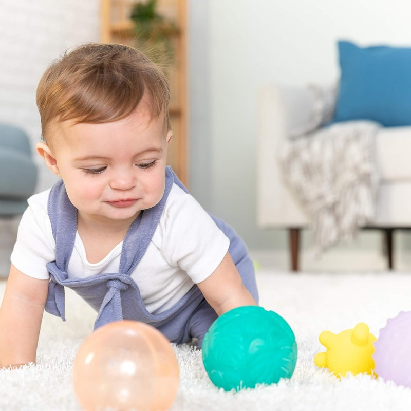 Sensory Activity Ball Set with Lights & Sounds 4 Textured Play Balls for Babies