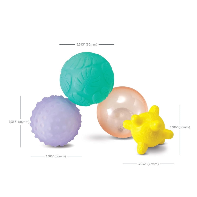 Sensory Activity Ball Set with Lights & Sounds 4 Textured Play Balls for Babies