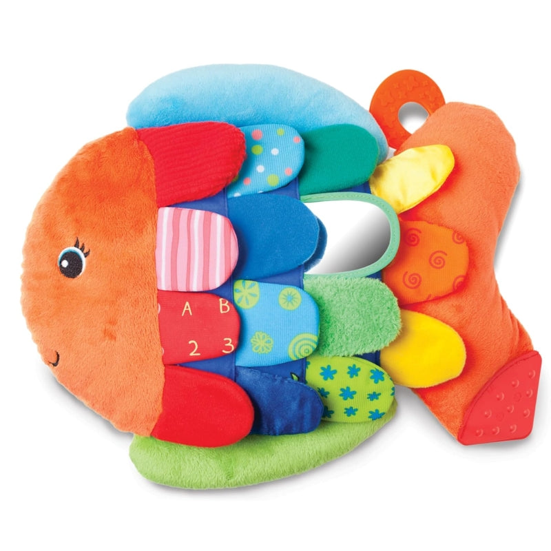 Soft Sensory Fish Baby Toy with Crinkle Textures, Mirror & Teether Early Learning Toy