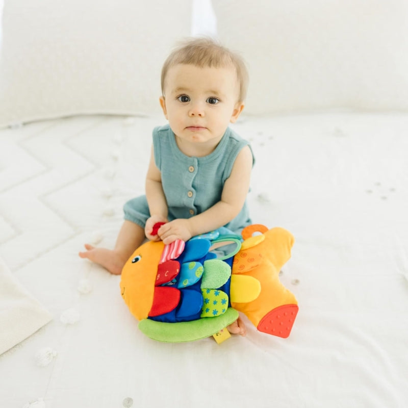 Soft Sensory Fish Baby Toy with Crinkle Textures, Mirror & Teether Early Learning Toy